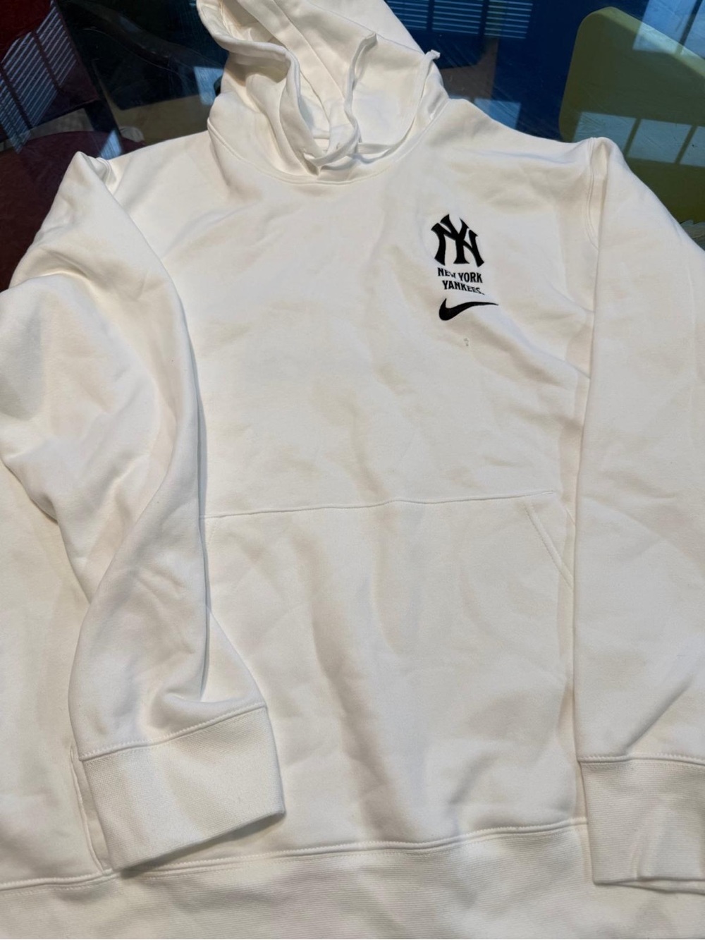 Nike White New York Yankees Crewneck Hoodie
